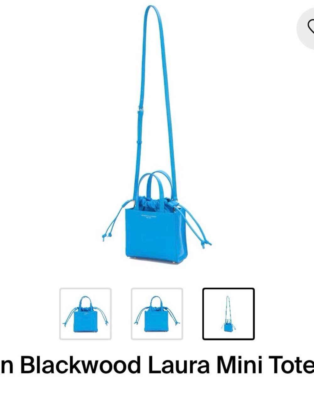 Brandon  Blackwood Mini Drawstring Tote in Bright Cyan